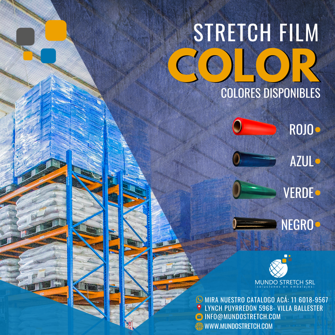 Film Stretch Bandita Color (Negro, Azul, Verde, Rojo)