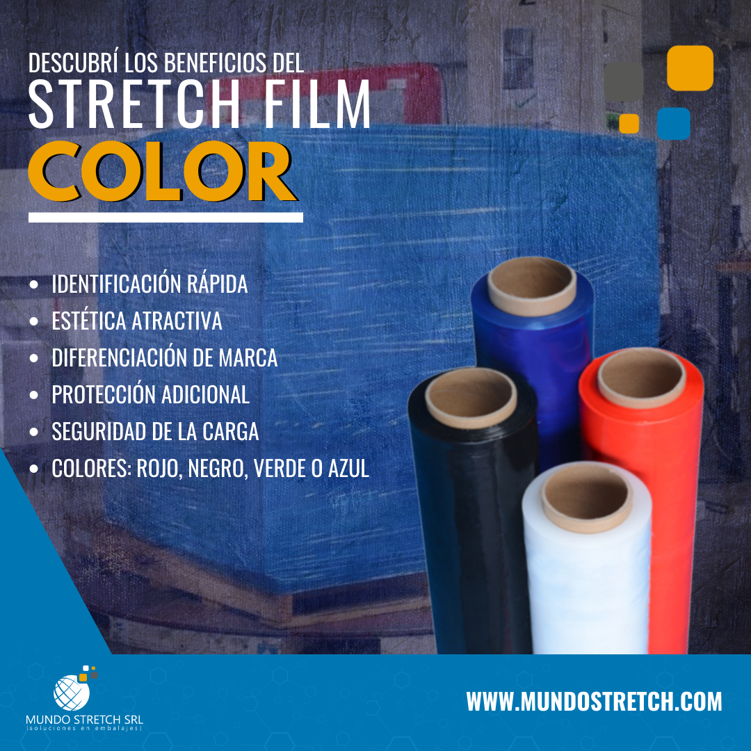 Film Stretch Coreless Color (Negro, Azul, Rojo, Verde)