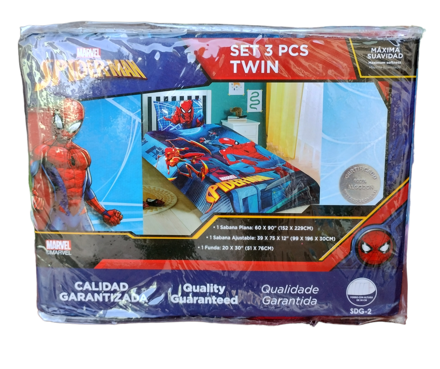 Sabanas Infantiles Marvel Hombre Araña Spiderman 100% Algodón -07-