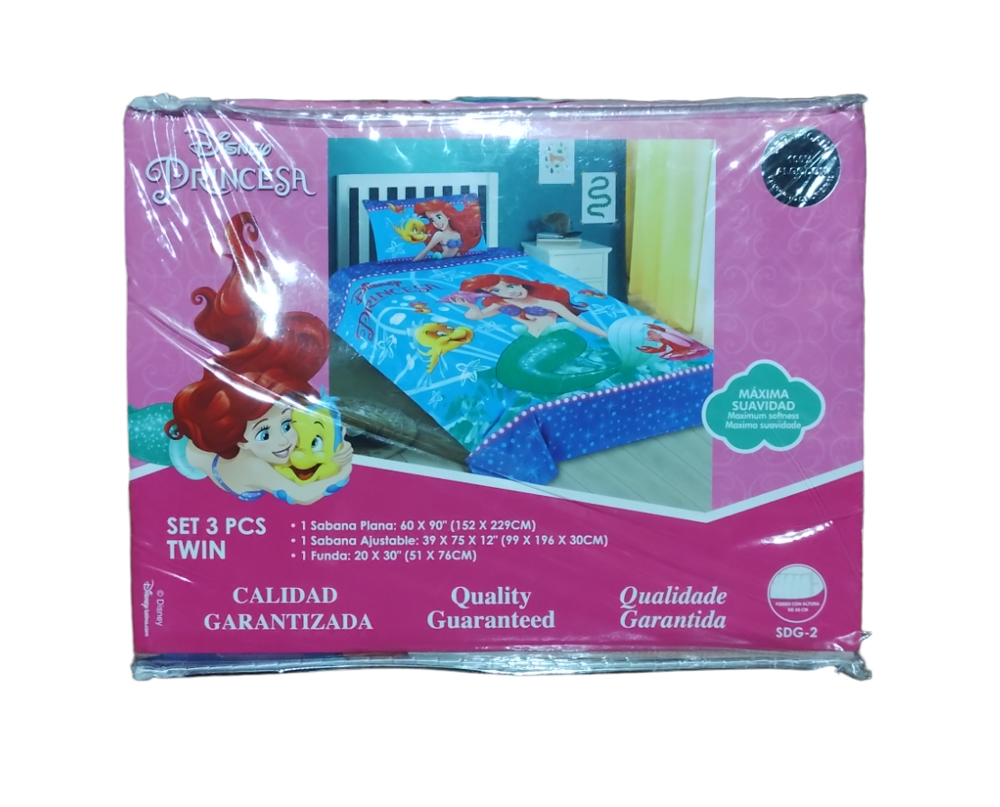 Sabanas Infantiles Disney Ariel La Sirenita 100% Algodón -11-