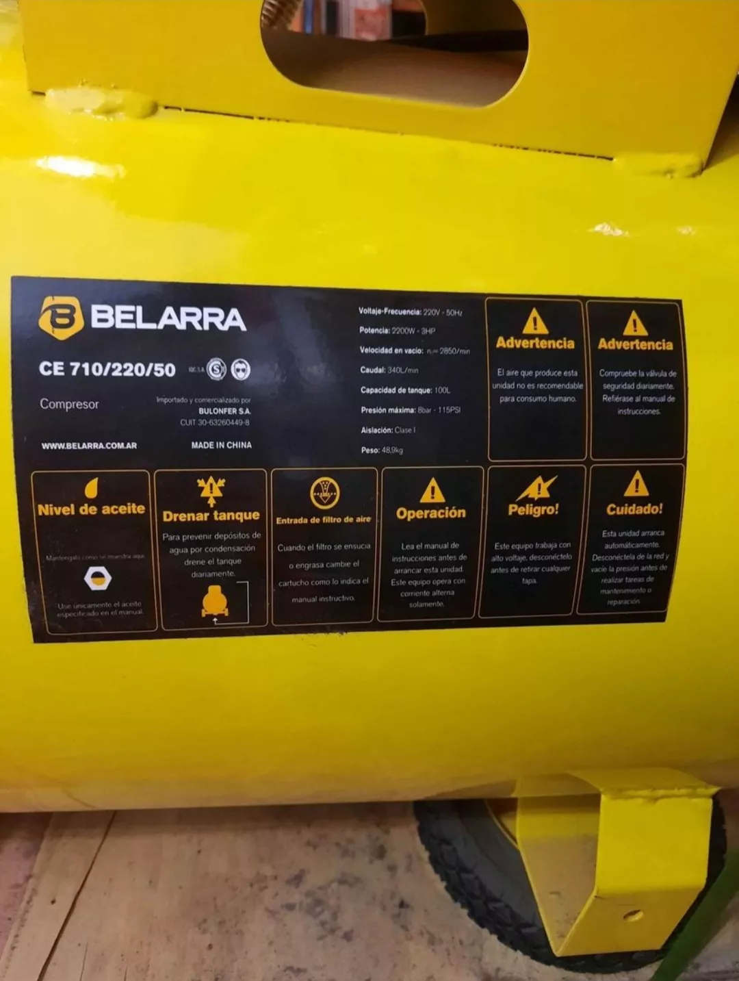 Compresor 100lts 3HP belarra